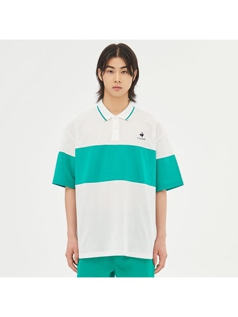스포츠웨어 - 르꼬끄 스포르티브 (Lecoq sportif) - [르꼬끄 공식] 컬러블록 루즈핏 폴로티 (QO223TTS52)