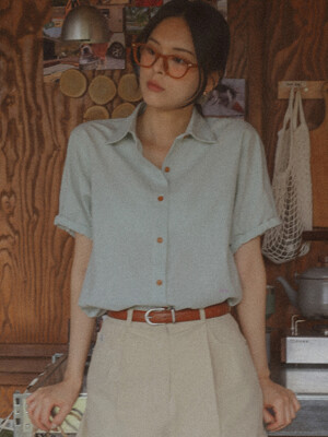 Ann button point shirt(Mint)