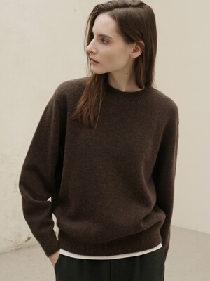 Round Neck Wool Knit _Brown