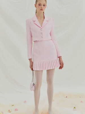 Gracie tweed pleated mini skirt(3colors)