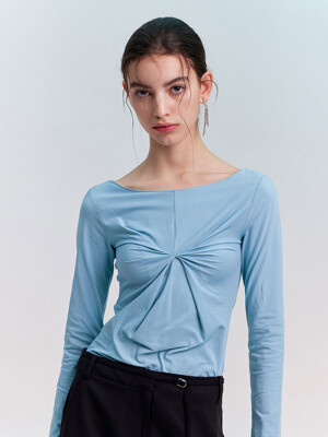 KNOTTED LONG SLEEVE TOP_MINT