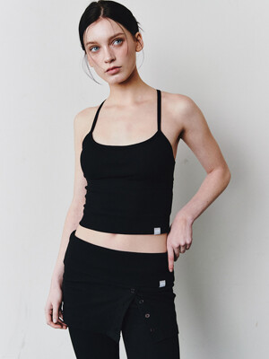 AS BASIC SLEEVELESS TOP [BLACK]