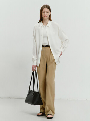 SUMMER SEMI-WIDE SLACKS BEIGE_UDPA4B226I2