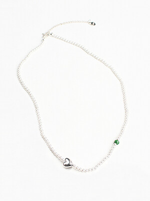 Cute heart pearl choker necklace (실버진주쵸커목걸이)