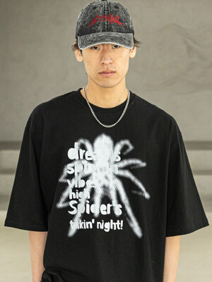 SPIDER REAL OVERSIZED SHORT T-SHIRTS MSFTS001-BK