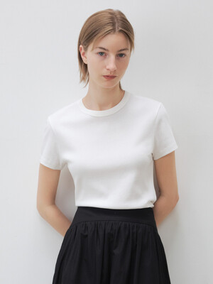 Plain cotton t-shirt (White/Grey)