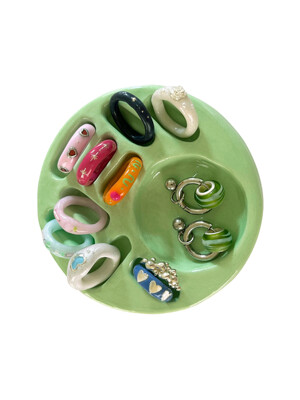 ceramic round mix holder-light green