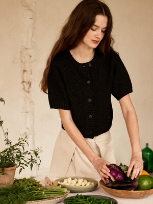 BUTTON CARDIGAN_BLACK