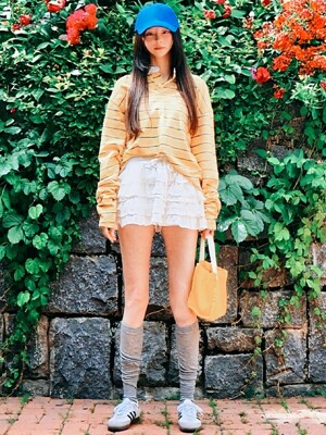 Windy Layering Knee High Sox 윈디 레이어링 니하이 니삭스