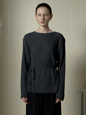 ORIGIN LINEN STRING KNIT_CHARCOAL