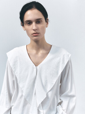 TVS COTTON RUFFLE BLOUSE_2COLORS