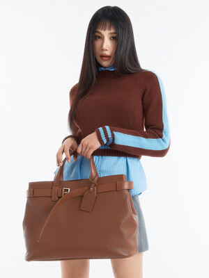 BELT TOTE BAG, BROWN