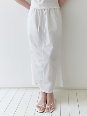 Bas H shirring skirt (white)