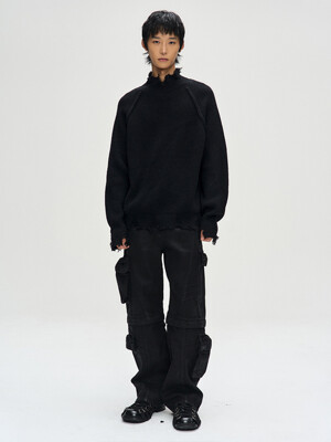 ROGHEN TURTLE NECK SWEATER atb1157m(BLACK)