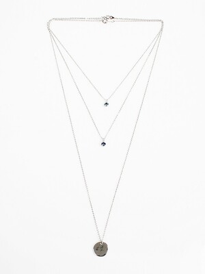 CRYSTAL 3LINE NECKLACE [DL16SSNC03SVF]