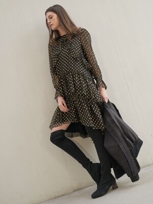 Gold Dots Silk dress