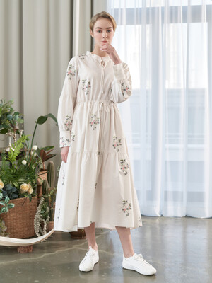 SALLY EMBROIDERED COTTON DRESS