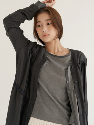 Natural pigment dyed soft t shirt - Warm grey