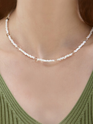 White Quartz Color Beads Necklace