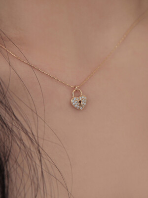 [단독]heart-lock necklace