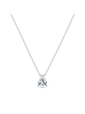 Solitaire Pear Necklace(white gold)