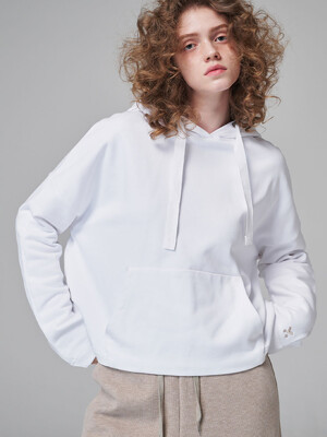 5401 후드 크롭 스웨트셔츠 (화이트)