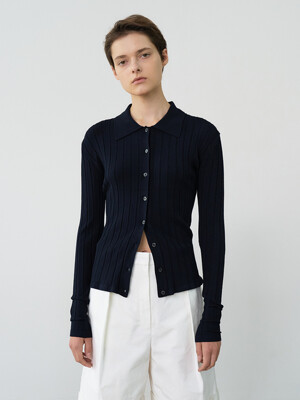 Button Up Cardigan, Navy