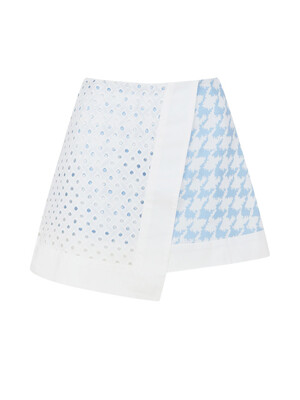 Blue Wrap Asymmetric Skirt