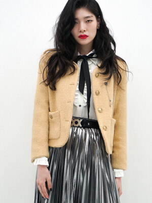 Wool-Blend Boucle Tweed Jacket[Beige(WOMAN)]_UTO-FB13
