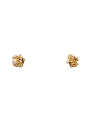 Shirring gold earring
