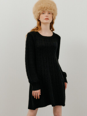 monts 1548 twisted knit dress (black)