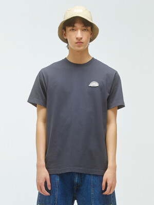 EMBLEM LOGO HALF TEE charcoal