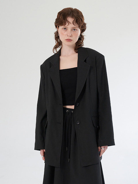 아우터 - 코르카 (CO/RCA) - [23SUMMER]Linnen Over Fit Jacket Black