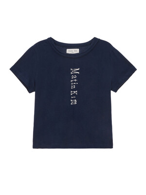 MATIN PINTUCK CROP TOP IN NAVY