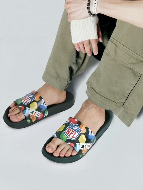 슬리퍼/뮬 - 엔에프엘 (NFL) - 엔에프엘 F232USD014 NFL X TETRIS 슬라이드 BLACK