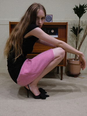 Fleece bendable midi skirt _Pink