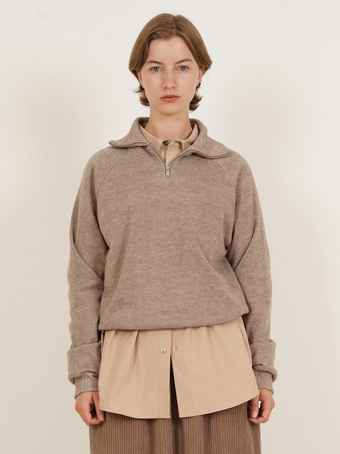 니트 - 아티클레븐 (ARTICLEVEN) - JENNA HALF ZIP UP COLLAR KNIT_BG