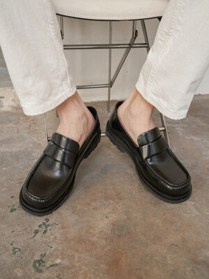 [MEN] Owen Leather Loafers Black