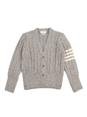 [톰브라운] 트위스트 케이블 클래식 브이넥 가디건 MKC486B-Y1506 055 (LIGHT GREY)