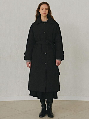 RAGLAN STRAP TRENCH PADDING_BLACK