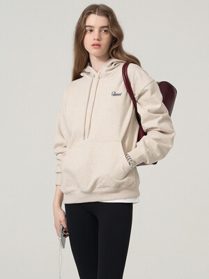 UNISEX CLASSIC SMALL LOGO HOODIE OATMEAL MELANGE_UDTS4A109I1