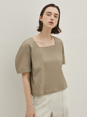 square balloon blouse_BEIGE