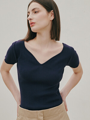 two-way tulipneck pullover-navy