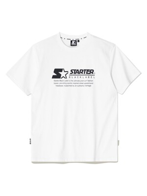 에센셜 타이포 반소매 티셔츠 (화이트) SA232ISS02_WHT