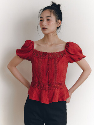 Dorothy Ethnic Blouse_red