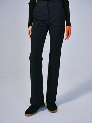 SLIM FIT BOOT CUT PANTS_BLACK BEIGE