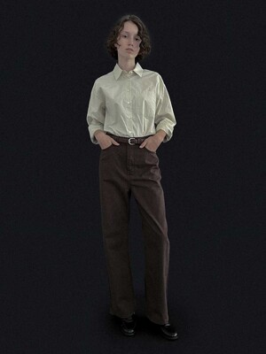 [24 FALL][SALT Label] COTTON STRAIGHT PANTS_BROWN