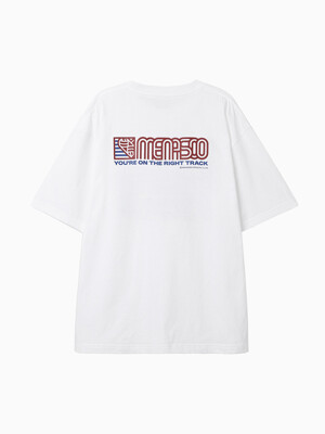 Squared Hearttrack Graphic T Shirt_White