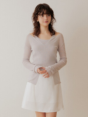 U halter neck set - bluegrey