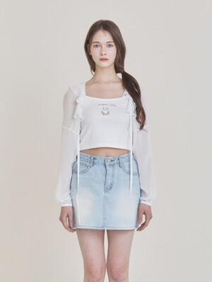 Fairy chiffon bolero (White)